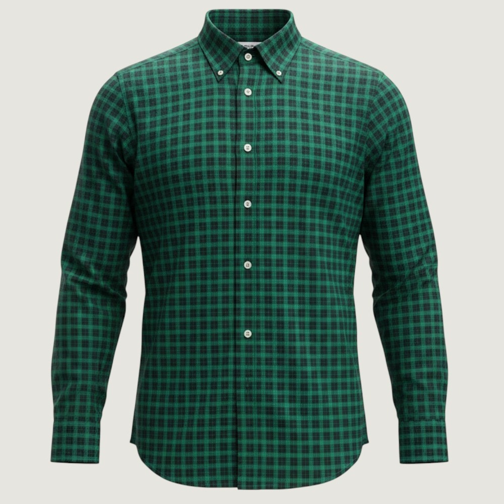 Brooks Brothers Button Down Shirt Mens Medium Green Plaid Regent Fit Non-Iron